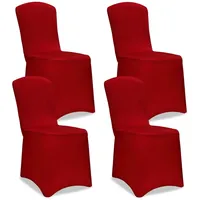 DETEX DETEX® Stuhlhussen 4er Set Rot Stretch Stuhlbezüge Stuhl