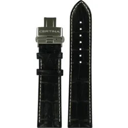 Certina - Leder Lederarmband 22mm/20mm C600018854 - alligator-prägung,rind,schwarz