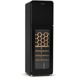 Klarstein Shirley Wine Cooler + Freezer | 2-in-1-Gerät | Vintage | 2 Kühlzonen | 60 Flaschen Schwarz