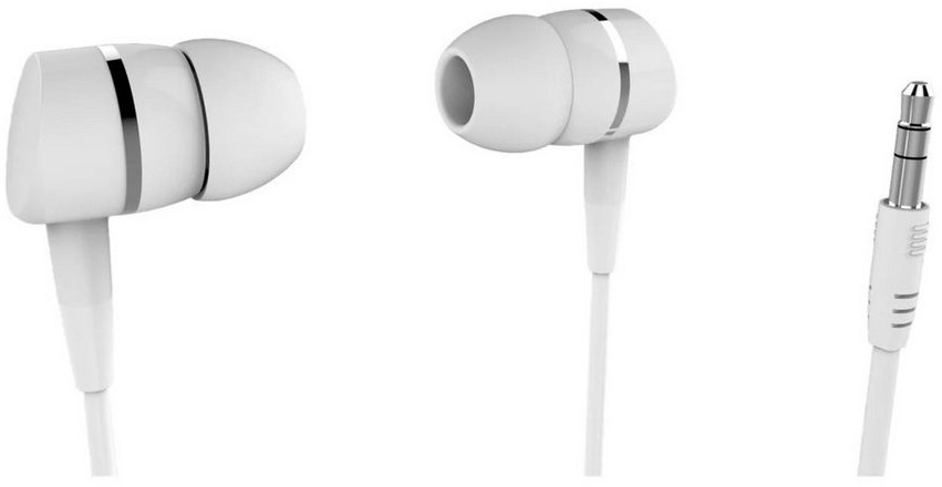 Vivanco Smartphone-Headset (In Ear Sport Kopfhörer mit Anruffunktion) weiß