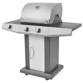 vidaXL Gasgrill BBQ 2+1 schwarz/silber