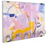 DEQORI Schlüsselbrett 'Lila Leichtigkeit', (1 St), Schlüsselhalter Schlüssel Haken Schlüsselboard modern Schlüsselleiste lila|rosa