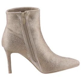 aniston shoes Stiefelette ANISTON SHOES, Damen, Gr. 39, beige, Velourslederimitat, Glitzer, Schuhe Stiefelette, Abendstiefelette mit Glitzersteinchen - NEUE KOLLEKTION