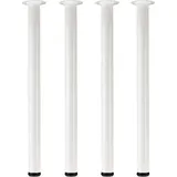 QLLY Tischbeine 75cm Verstellbare Weiß Metall-Schreibtischbeine, 4 Stück Möbelfüße, DIY Büro Tischbein (75cm, Weiß)