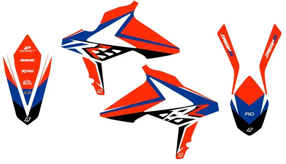 Blackbird Racing Dream 5 Beta Rr 125 13-17/rr 125 Lc 13-17 Aufkleber - Black / Blue / Orange / White - One Size