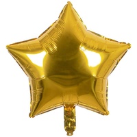 Boland - Folienballon Stern, Größe 40 x 45 cm, Ballon, für Luft und Helium geeignet, inkl. Strohhalm zum Aufblasen, Dekoration, Geschenk, Geburtstag