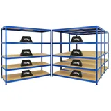 Proregal Mega Deal 4x Schwerlastregal Giant Elephant HxBxT 180 x 180 x 60 cm Fachlast 200 kg Blau