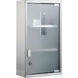 Zedelmaier Medizinschrank Abschließbarer Medizinschrank aus Edelstahl,Medikamentenschrank (YX3001) Magnetverschluss, Kindersicher, abschließbar mit 2 Enden silberfarben