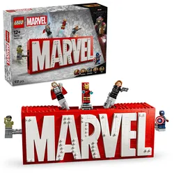 LEGO Marvel: MARVEL Logo&Minifiguren - Set mit Avengers Figuren 76313