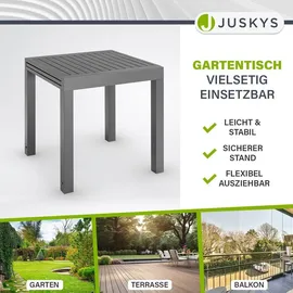 Juskys Laki Gartentisch 70 x 70 x 70 cm Anthrazit