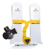 BAMATO Absauganlage AB-3900 | inklusive 3-Fach Adapter | 400 V Elektromotor | integrierte Fahrrollen | 3900 m3/h Absaugleistung | 2x200 Liter Spänesackvolumen | Späneabsauganlage Holz Werkstatt