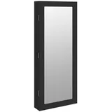 vidaXL Spiegel-Schmuckschrank mit LED-Beleuchtung Wandmontage Schwarz