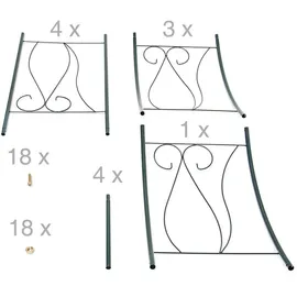 Relaxdays Rankbogen Rosen 233 x 153 x 39 cm Dunkelgrün