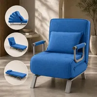 Makika Schlafsessel TED Stoff 59 x 83 x 0 cm Blau mit Kopfkissen