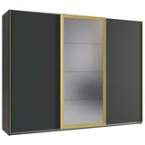 Roller Schwebetürenschrank Katar Graphit-/Goldfarben