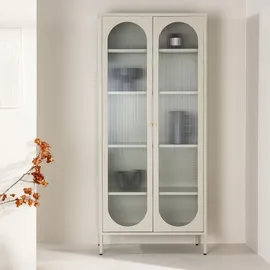 VCM Vitrine Lima 80 x 35 x 180 cm Beige