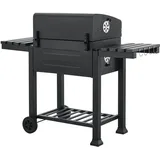 casa.pro Holzkohlegrill Arnad 105 x 135 x 47,5 cm Schwarz