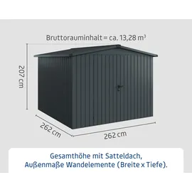 Hörmann Gerätehaus Euroline 2,62 x 2,62 m Anthrazit
