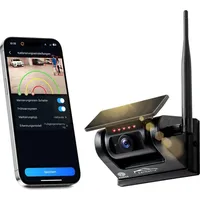 CARMATRIX Rückfahrkamera Funk WLAN Solar mit Magnet und KI Personenerkennung