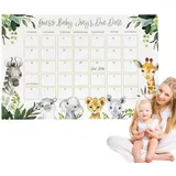 Firulab Geburtsvorhersagekalender, Babygeburtsvorhersagekalender | Lustiges Kalenderschild für Baby-Geburtstagsparty-Spiel - Gedenk-Fälligkeitsdatum-Baby-Kalenderschild, Geburtsdatum-Spielkalender