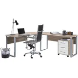 MID.YOU Büro Office Edition Set 0 Weiß/Eiche, 2-teilig