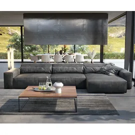 DeLife Ecksofa Sirpio XL 370x170 cm Lederimitat Vintage Anthrazit