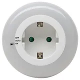 Kopp LED Nachtlicht mit 3 LED ́s, als Zwischenstecker, mit Dämmerungssensor, mit Schalter