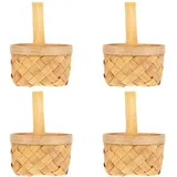 TOPBATHY Rattan-Handgewebter 4er Set Einkaufskorb - Präsentkorb Leer Für Tägliche Nutzung - Partys Und Bankette - Körbe & Behälter- Ideal Als Geschenkkorb