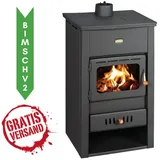 Kaminofen, Holzofen Prity, Modell K2 CP, Leistung 10.4kW, Obere Platte aus Gusseisen