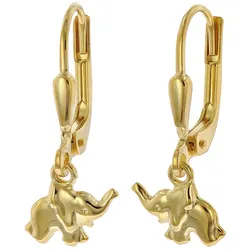 trendor 41766 Mädchen-Ohrringe Gold 333/8 Karat Elefant-Ohrhänger