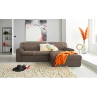 DOMO collection Ecksofa »Topper L-Form«, mit Recamiere, wahlweise mit Schlaffunktion braun