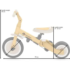 Petite&Mars Multifunktionales 5-in-1-Dreirad Turbo * Fahrrad * Dreirad * Laufrad * Rutschauto * Lauflernfahrzeug (Ocean Blue)