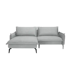 switch Ecksofa aus Mikrofaser Glossy , grau , Maße (cm): B: 225 H: 100 T: 175