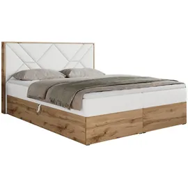 MKS Meble MKS Boxbett, Weiß, Textil, 2-Sitzer, H3, 7-Zonen, Rechteckig, 140x200 cm, Schlafzimmer, Betten, Boxspringbetten