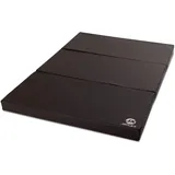 Jeflex - schwarze klappbare Weichbodenmatte & Turnmatte 150 x 100 x 8 cm MADE IN GERMANY/faltbare Gymnastikmatte/platzsparende Fitnessmatte & faltbare Yogamatte/dicke Sportmatte für Kinderzimmer