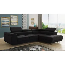 Sofnet Eckcouch Textil 5-Sitzer Schwarz