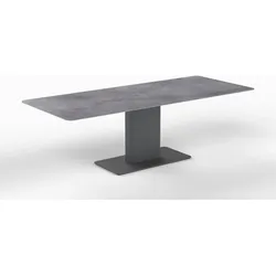 Tisch Glarus Mollis rechteckig - 220 x 100 cm Keramik travertin