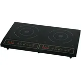 Tarrington House Doppel-Induktionskochplatte, Edelstahl/Glaskeramik, mit LED-Anzeige, Timer, 3500 W, schwarz