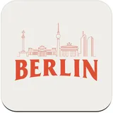 Untersetzer aus Kork – Berlin Minimalist Deutschland Geschichte Reise – 6 Stück (95 x 95 mm)