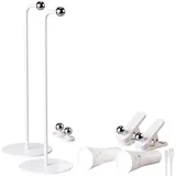 Lunartec 2er-Set 4in1-Akku-Tisch-, Wand-, Klemm- und Taschenlampe, 3 Modi, weiß