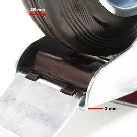 Wiltec Möbelrollen, Doppelstopp-Lenkrolle Set 4x Vollgummirad 200mm 150kg pro Rad mit Feststellbremse und Anbauplatte, leiser Lauf, Transpor...