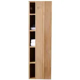 Tikamoon Badezimmer Hängeschrank Hochschrank aus massivem Teak Bad Naturholz Badschrank
