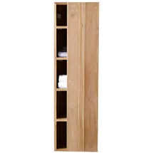 Tikamoon Badezimmer Hängeschrank Hochschrank aus massivem Teak Bad Naturholz Badschrank
