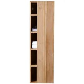 Tikamoon Badezimmer Hängeschrank Hochschrank aus massivem Teak Bad Naturholz Badschrank