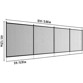 Vevor Poolzaun schwarz 1,21 x 3,66 m