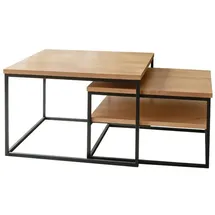 holz4home Couchtisch Eiche Beige 2er Set