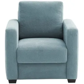 bobb Sessel Lisa de Luxe Mikrofaser 85 x 90 x 93 cm Blau mit Boxspringpolsterung