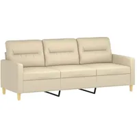 vidaXL 3-Sitzer-Sofa Creme 180 cm Stoff