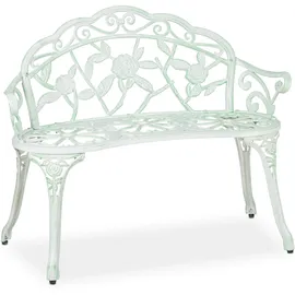 Relaxdays Gartenbank 98 x 78 x 55,5 cm Weiß/Grün