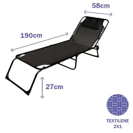 marbueno summer Marbueno Sonnenliege 190 x 58 x 27 cm Schwarz